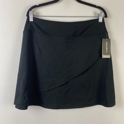 Eddie Bauer Kacey Skirt Mini Stretch Size Large Solid Black Pull On