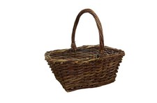 Vintage Country Farmhouse Bentwood Woven Wicker Harvest Gathering Basket 13"