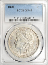 1890 MORGAN DOLLAR ~ PCGS XF45 JUST MISSES AU!