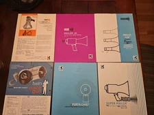 VINTAGE SUPER HAILER MEGAPHONE ADVERTISING SALES FLYERS KIDDIE