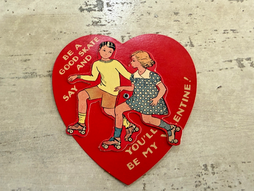 Vintage Be A Good Skate And Say You'll Be My Valentine Card - Picture 2 of 3