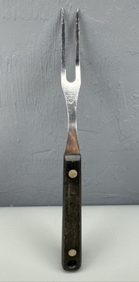 Vintage Flint Arrowhead Stainless Kitchen Utensil Meat Fork 9'' 2 Prongs USA