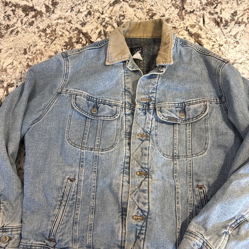 Vintage Lee Riveted Blanket Lined Jean Jacket Size Large Denim Work ...