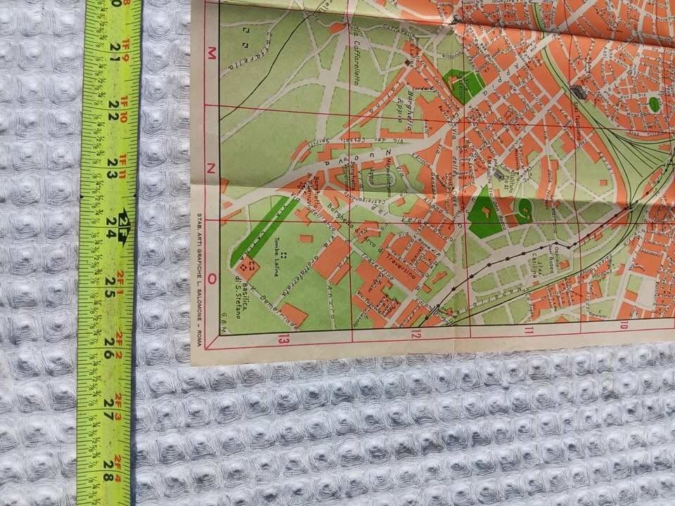 Mapa histórico: mapa pictórico de Roma Trabacchi, Italia, 1960, arte de pared vintage Foto 4 de 4