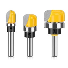 3PCS 6.35mm Shank Round Nose Router Bits for Bowl Tray Grooving and Milling