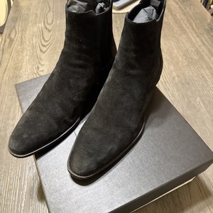 Bottes Saint Laurent Paris Modèle Wyatt - Taille US 9.5 (42.5 EU) - Cuir Suédé Marron - Occasion Très Bon état