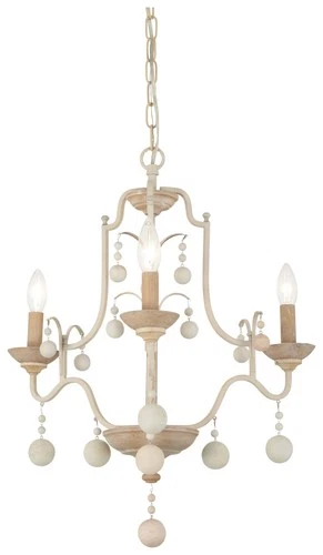 Minka Lavery 2663 Colonial Charm 3 Light 19"W Taper Candle Style - White Wash - Picture 1 of 3