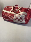 Vintage Coca Cola Olympics Duffle Bag 15 x 10 Inch Made in Korea Zip Hand Straps