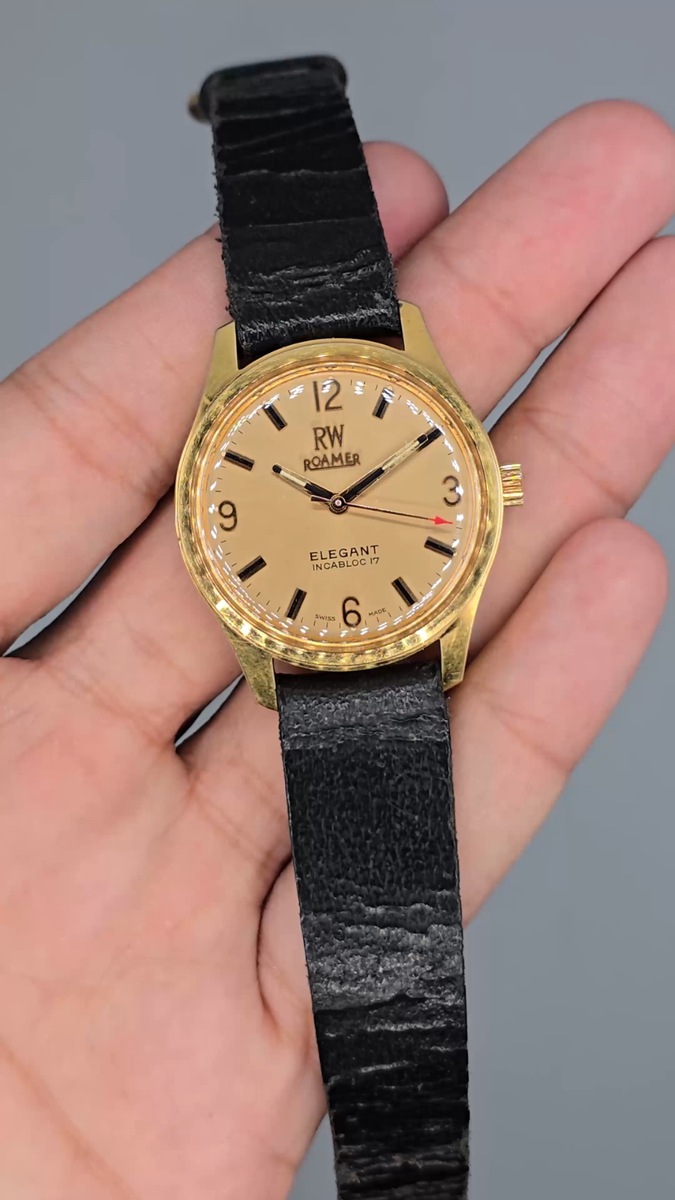 Roamer Elegant 34mm Swiss Manual Men’s Watch Gold-Plated Case