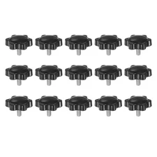 15pcs Star Knobs M5 x 10mm 304 Stainless Steel Stud 32mm 6-Star Head Thumb Screw
