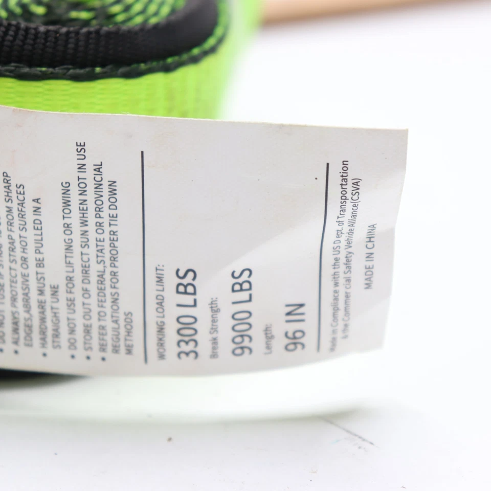 Car Tie Down Strap Only Green 3300LBS 96" - Image 3 of 4