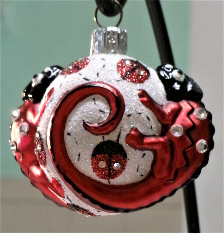 Patricia Breen Ornament - "FOR JAMES TWICE - LADYBUG"