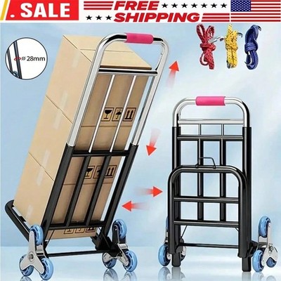 330 LB Heavy Duty Folding Trolley, Trolley Heavy Duty With Rope,Handle And 360° 