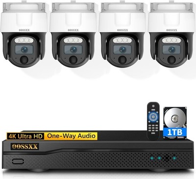 Wired camera system 4K 8MP AHD CCTV Cameras PIR 360° H.265+ 8CH DVR 24/7 Record