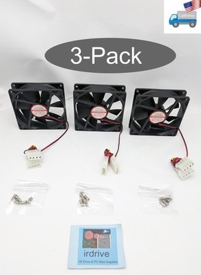 3-Pack: NEW Ball Bearing 92mm/90mm x 25mm Molex 4pin PC Case/System Cooling Fan
