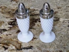 Westmoreland Milk Glass Hobnail Salt and Pepper Shakers Vintage