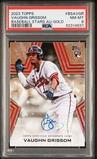 2023 TOPPS BB STARS AUTOS GOLD #BSAVGR VAUGHN GRISSOM 34/50 PSA 8 AUTO