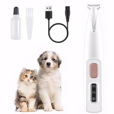 Dog Paw Trimmer, Electric Dog Clippers with LED Light, Rechargeable Low Noise...