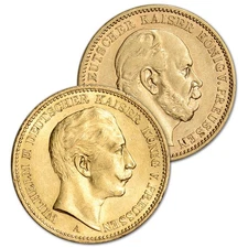 Germany Gold Coin 20 Mark .2304 oz - Average Circulated - Random Date