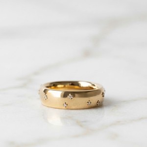 Authentic WOMEN 925 STERLING SILVER ICY WAVE INFINITY GOLD PLATED/SILVER BAND RING 6MM