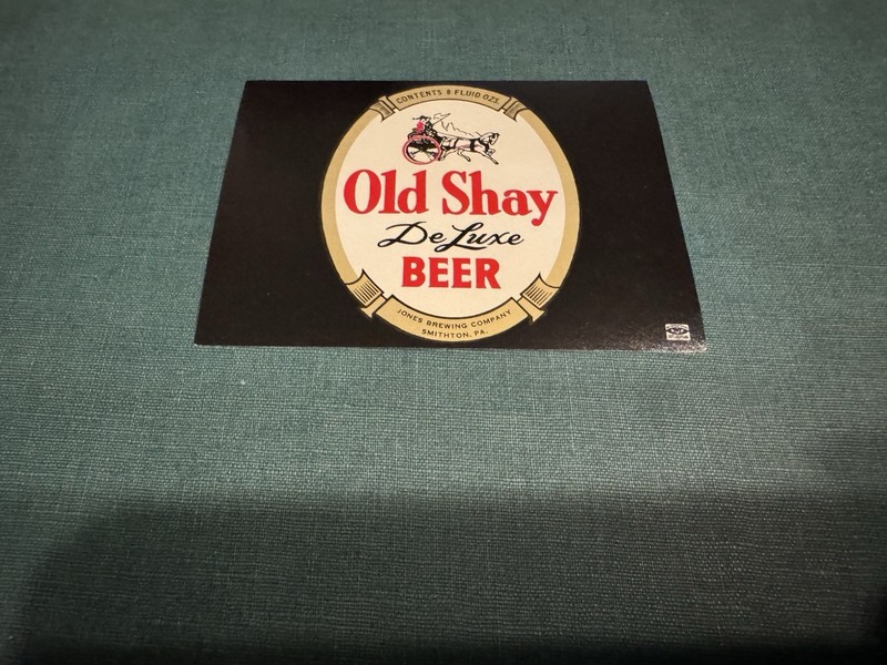 Old Jones Brewing Co Beer Bottle Label Old Shay Deluxe Smithton Pa