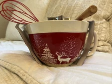 The Bakeshop Mixing Jug & Baking Utensil Set Christmas Reindeer Trees Cookie NEW