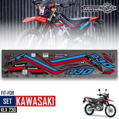 For Kawasaki Custom Graphics Sticker Decal Motocross Red Black KLX230 2019-2021
