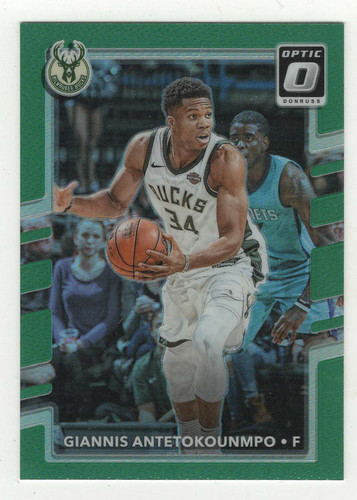 GIANNIS ANTETOKOUNMPO 2017-18 PANINI OPTIC GREEN PRIZM #/5 3/5 RARER THAN GOLD