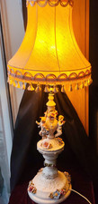 Stunning 89cm Vintage Capodimonte Style Cherub Porcelain Table Lamp