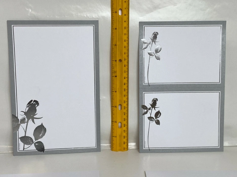 NUEVO - Sobres Tarjetas Paisaje Pergamino Plateado Gracias Boda Fiesta Foto 2 de 4