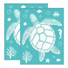 SeaPrint DIY Silk Screen Kit - Turtle & Starfish Design - 2Pcs 8.6x11 Inch Reusa
