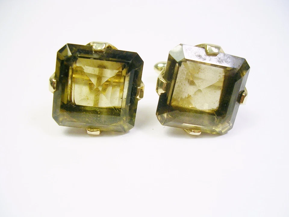 DE COLECCIÓN GEMELOS ELEGANTES PIEDRA DE CUARZO GRANDE ROPA FORMAL BODA PADRINO REGALO Foto 2 de 3