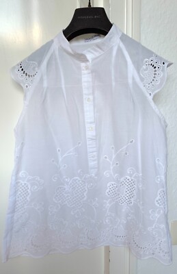 Flügelärmel Sommerbluse 100% Baumwolle, Stickerei, Gr. S, Kathe&Davie London