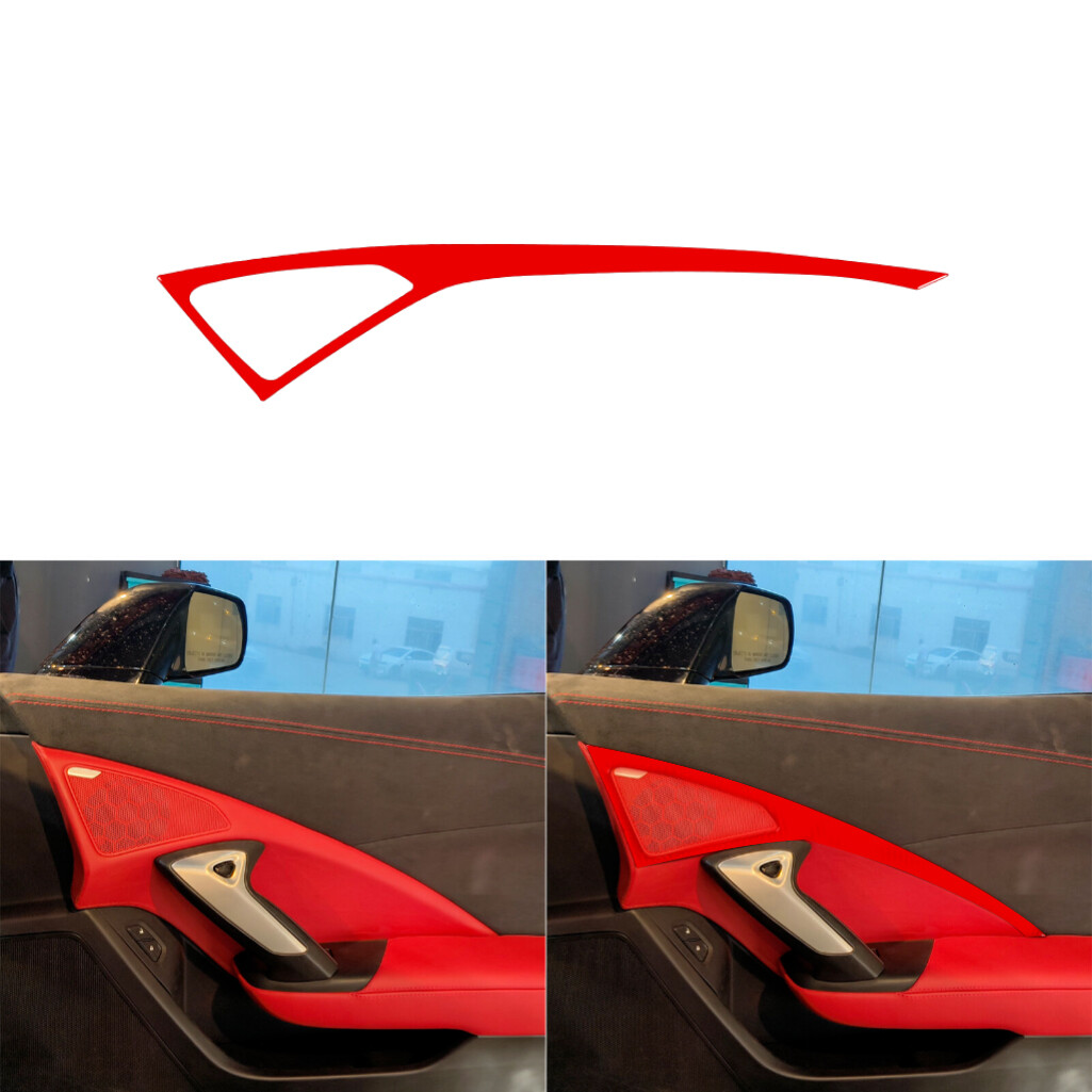Fit For Corvette C7 2014-2019 Pure Red Passenger Door Sticker Trim 1X