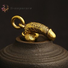 Llavero colgante de personalidad de pene de cobre puro exquisito chino vintage