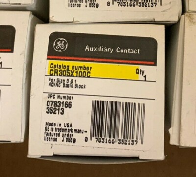 CR305X100C GE Auxiliary Contact for Size 0 & 1 NO/NC Basic Block New