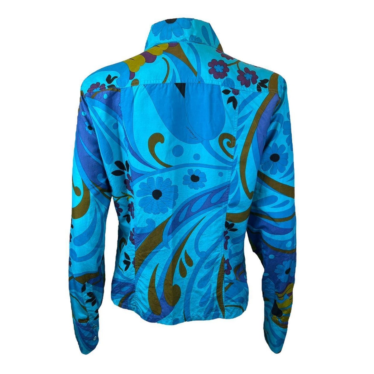 Gucci by Tom Ford S/S 1999 Blue Psychedelic Floral Print Silk 