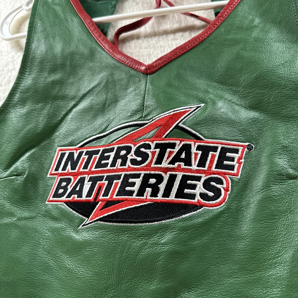 De Colección Bobby Labonte NASCAR Cuero 18 Top Mujer Talla XXL Bordado Verde Carreras Raro Foto 3 de 4