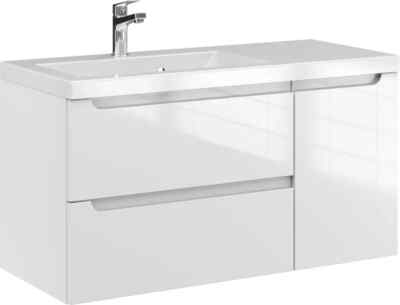 Schrank mit Waschtisch für Badezimmer 90 cm Badmöbel L Waschtischunterschrank
