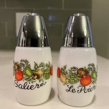 Gemco Corning Ware Spice of Life Salt & Pepper Shakers La Saliere Le Poivri