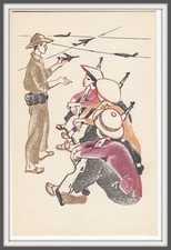 Vietnam War Woman Girl Gun Artillery Vietnamese Army Military school postcard