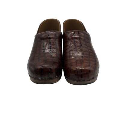 Sanita Brown Clogs Womens 38 / 6.5 - 7 Embossed Patent  display picture 3