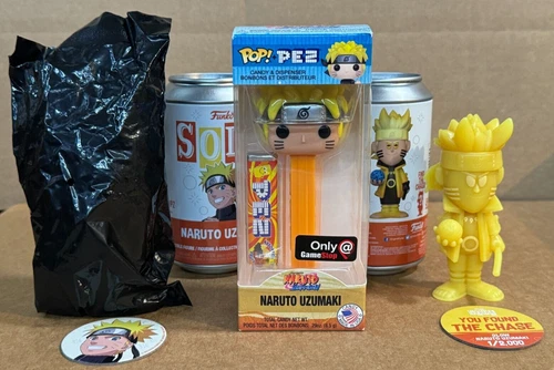 Funko Soda & Pez! Naruto Shippuden - Naruto Glow Chase, Common and Pez Bundle