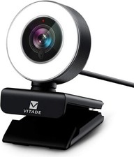 PC Webcam for Streaming HD 1080P with Ring Light  Microphone