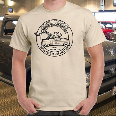 CAMEL TOWING T-SHIRT T SHIRT CLOTHING 100% COTTON HOT RAT ROD VINTAGE