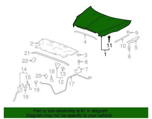 Conjunto de capó genuino GM 2008-2012 Buick Enclave base delantera CX CXL 3,6 L 19354884 Foto 2 de 2