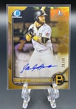 Jack Herman 2022 Bowman Chrome 1st Bowman True Gold Refractor Auto /50! Pirates