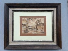 Collage painting bark wood indigenous Australia Trudi Skrehunic folk art