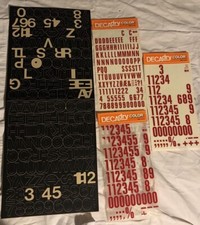 DECADRY Red Rub On Letters Numbers Black Sticker Letters Numbers Partials L10