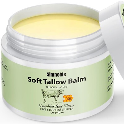 Beef Tallow for Skin, Beef Tallow and Honey Balm, Natural Tallow Face Moistur...